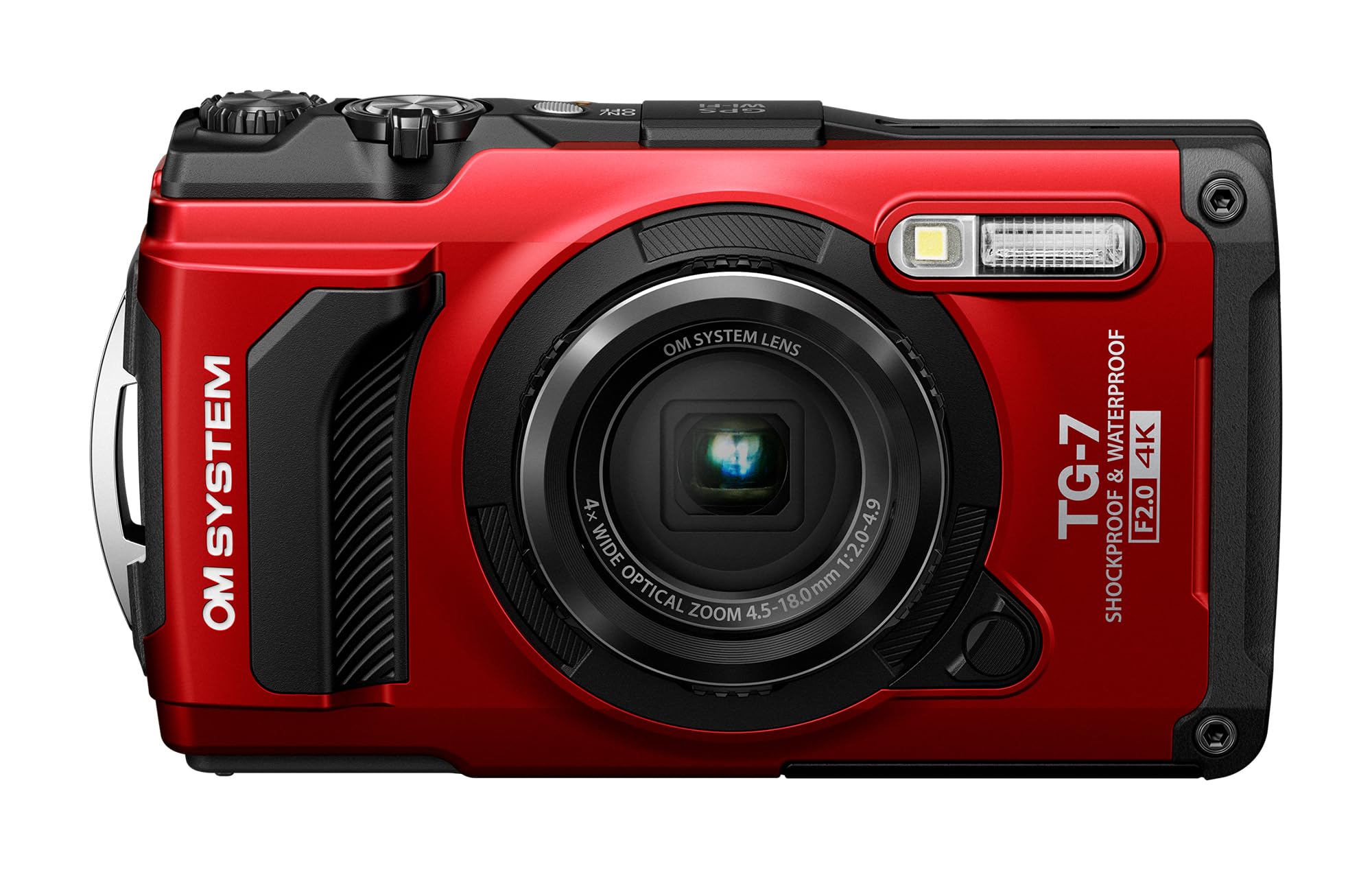 OM SYSTEM Olympus Tough TG-7 Red Underwater Camera, Waterproof, Freeze Proof, Hi