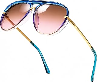 SIPHEW Retro Aviator Sunglasses for Women,Oversized Sun Glasses