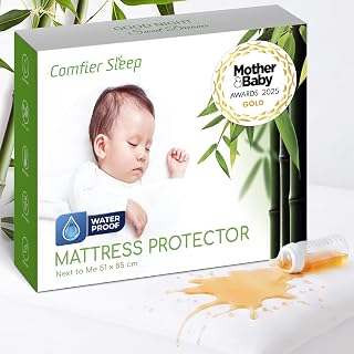 Next to Me Crib Mattress Protector 51x85cm - Award Winning | Waterproof And Breathable Baby Mattress Protector, 100% Bamboo, Hypoallergenic, Certified, Washable Mattress Cover