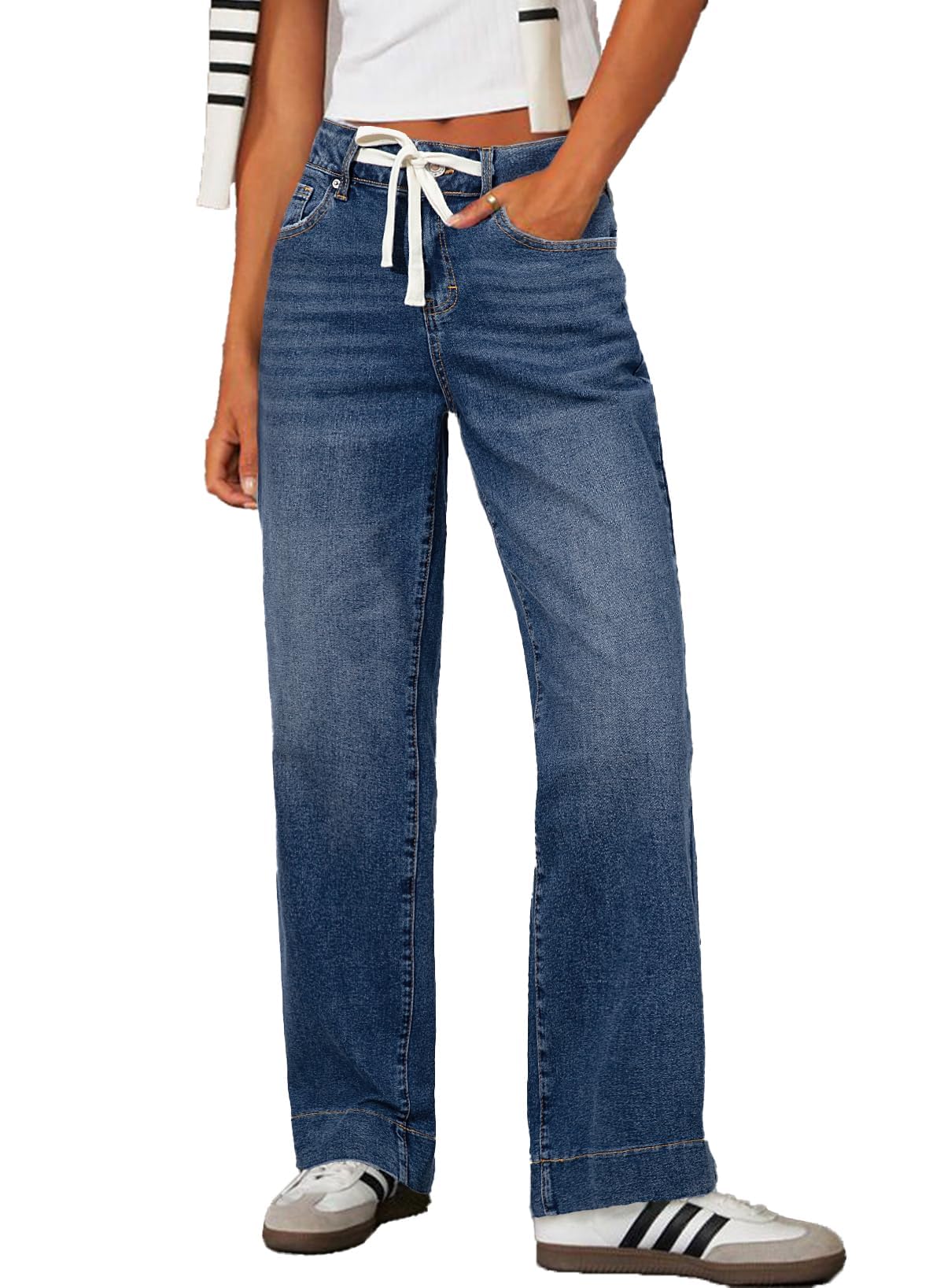 SIDEFEEL Womens Wide Leg Jeans High Waisted Stretchy Denim Pants
