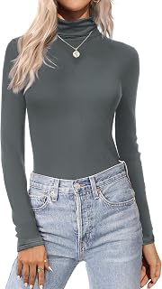 Zeagoo Women's Turtleneck Long Sleeve Slim Thermal T-Shirt