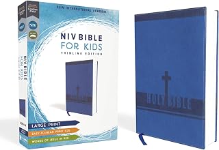 NIV, Bible for Kids, Large Print, Leathersoft, Blue, Red Letter, Comfort Print: Thinline Edition (Easy-to-Read, Easy-to-Carry)