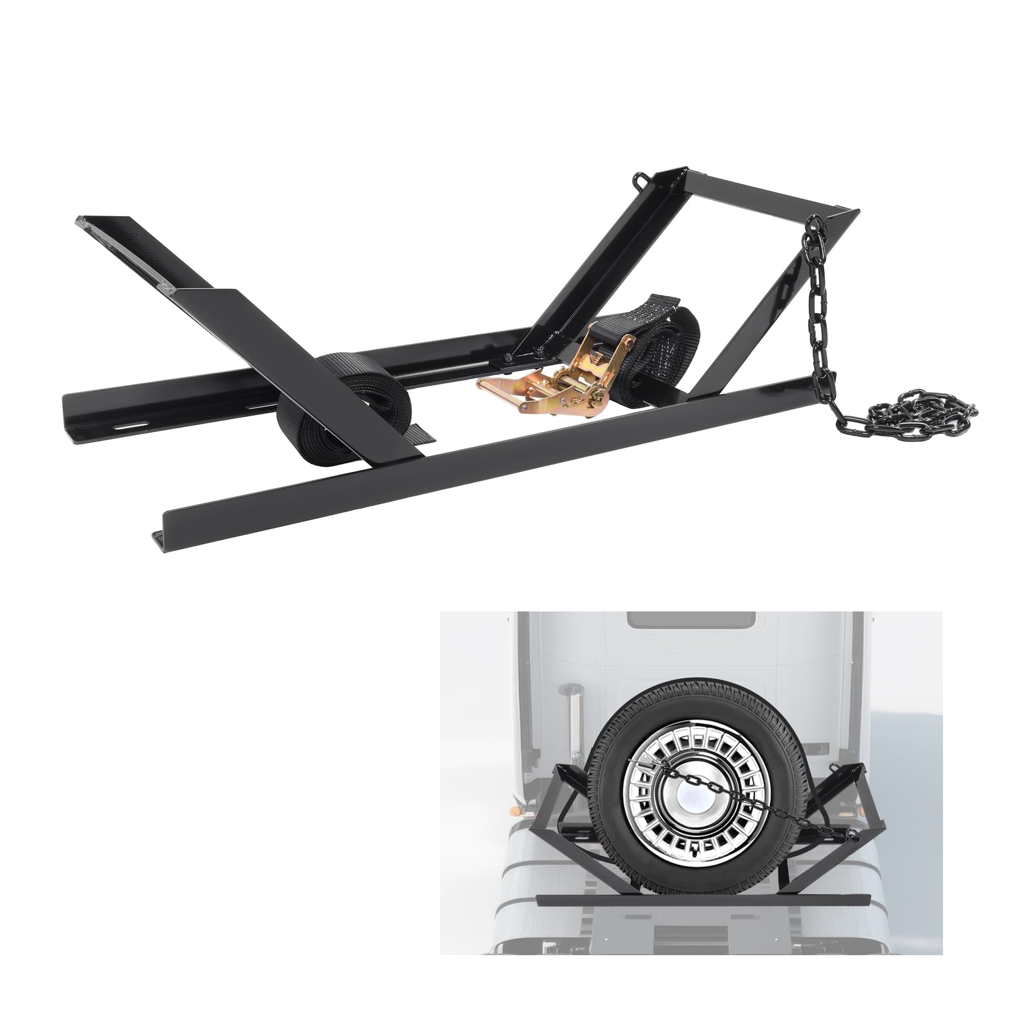 ECOTRIC Semi Truck Spare Tire Rack Commercial Truck Tire Storage Rack | Tractor 