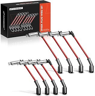 A-Premium 8MM Spark Plug Wires Set of 8, V8 Compatible with Chevrolet, GMC | for Chevrolet Silverado 1500, Tahoe, Silverado 2500 HD, Impala & GMC Sierra 1500, Yukon, Sierra 2500 HD & Cadillac Escadade
