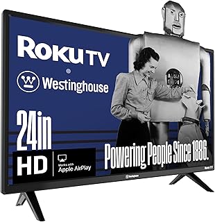 Westinghouse Roku 24 Inch HD Smart TV, Dolby Audio, Apple AirPlay, Alexa | Flat Screen HD TV, Wi-Fi Connectivity and Mobile App, Flat Screen, Compatible with Apple AirPlay, Alexa and Google Assistant