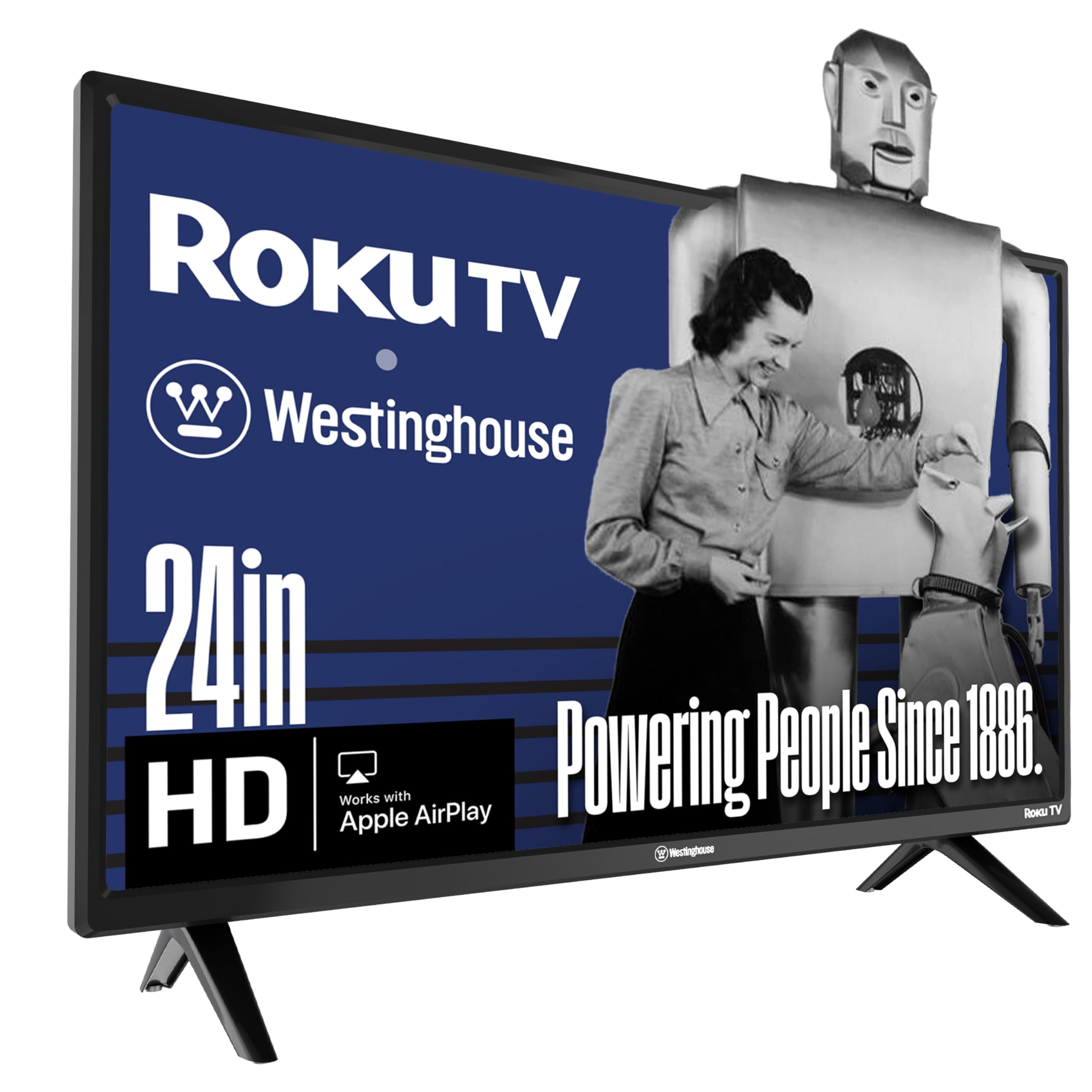 Westinghouse Roku 24 Inch HD Smart TV, Dolby Audio, Apple AirPlay, Alexa | Flat 