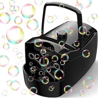 Bubble Machine, Automatic Bubble Blower Maker for Kids or Parties (Black) | High-Output 18,000 Bubbles Per Min, 2 Output Levels, Battery Operated or Plug in, for Outdoor/Indoor Party or Wedding Event
