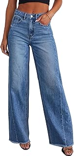 PRETTYGARDEN Wide Leg Jeans For Women Trendy 2025 Trendy High Waist Stretch Loose Loose Denim Palazzo Pants With Pockets
