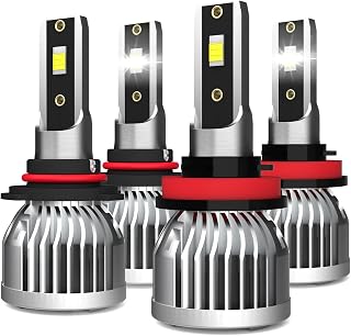 Light Bulbs Fit For Toyota Camry 2007-2018 LED Headlight Bulbs,9005 High Beams + H11 Low Beam,High Performance Headlights Bulb,Super Bright 6000K White Light Bulbs,Plug N Play,4-Pack