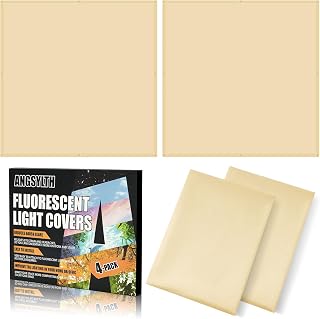 ANGSYLTH 4 Pcs 2x2 Feet Fluorescent Ceiling Light Covers | Magnetic Light Covers for Classroom, Office, Hospitals, Home (Warm Yellow)
