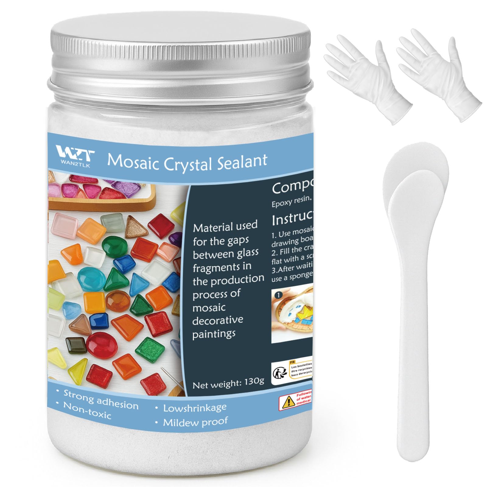 White Mosaic Crystal Grout 130g, Mosaic Tile Accessories, Mosaic Tiles Grout for