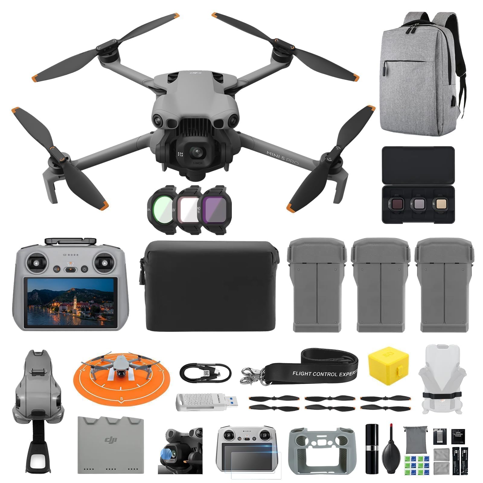 DJI Mini 5 Pro Fly More Combo Plus with RC 2 & Camera Filter Kit, 4K Drone | Und
