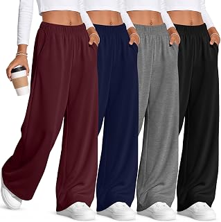 4 Pack Girl Wide Leg Sweatpants Baggy Pants