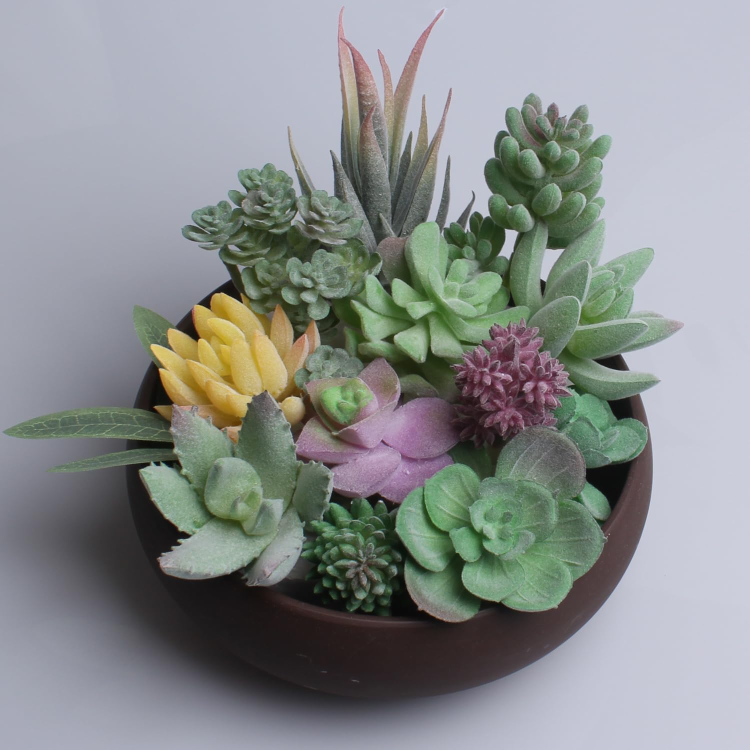 Artificial Succulent Plants, Pack of 3 Small Fake Plants Without Pot, Fake Succu