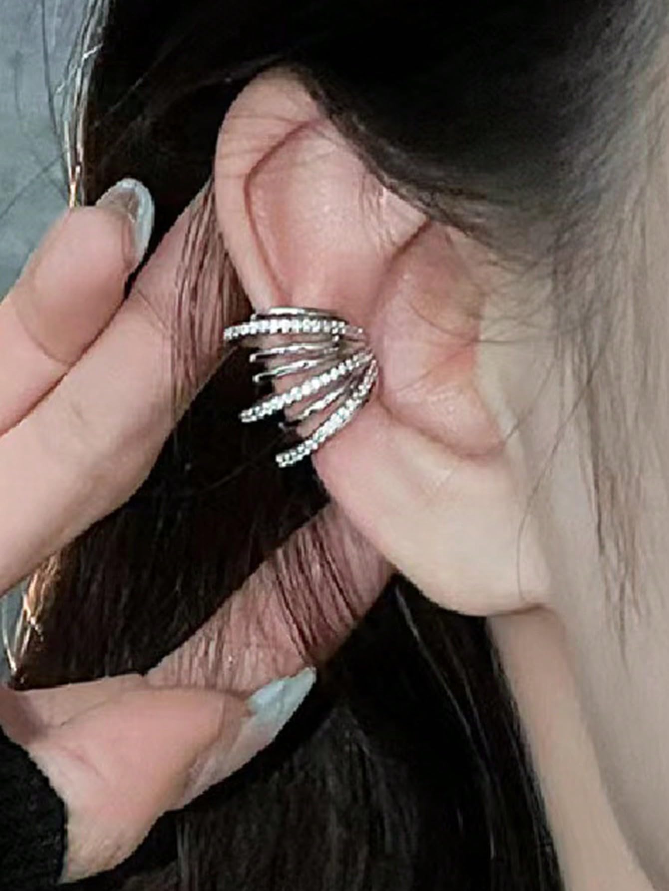 Pendientes de aro para mujer, aretes de aro con clip para cartílago, aretes de a
