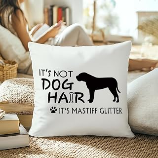 Mastiff Gifts Pillowcase 18x18, It's Not Dog Hair It's Mastiff Glitter Funny Dog Throw Pillow Case for Home Bedroom Living Room Decor