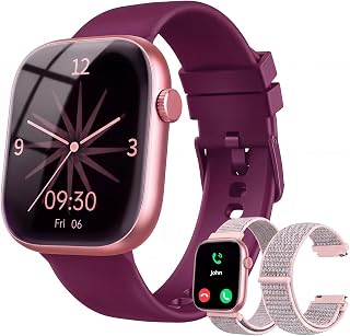 Smart Watch for Women, Bluetooth Answer/Make Calls, 1.83"HD Screen, 2 Bands | IP67 Waterproof Fitness Tracker, Heart Rate/Sleep Monitor, DIY Dial, Multi-Sport Modes Pedometer, Smartwatch for iOS/Android
