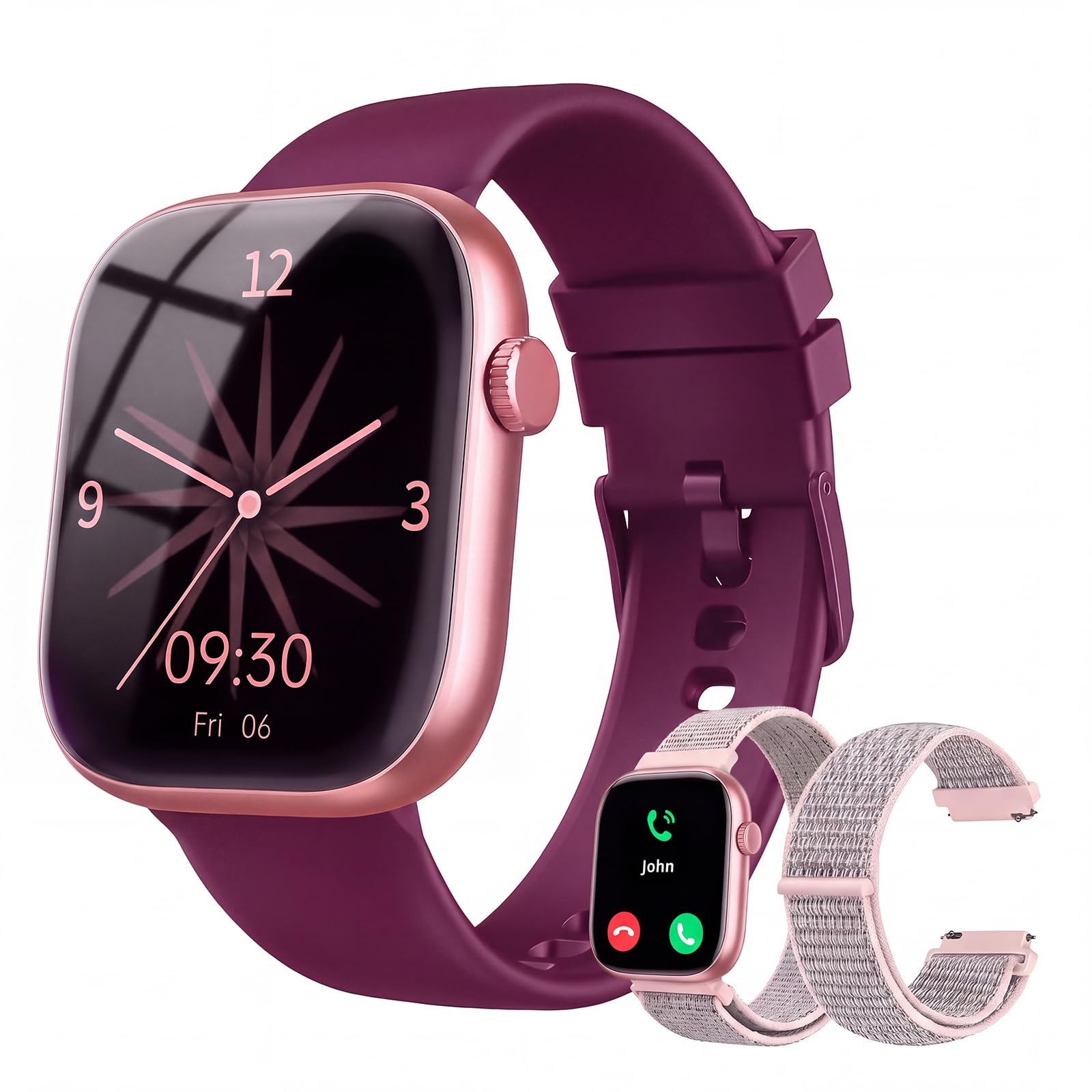Smart Watch for Women, Bluetooth Answer/Make Calls, 1.83"HD Screen, 2 Bands | IP