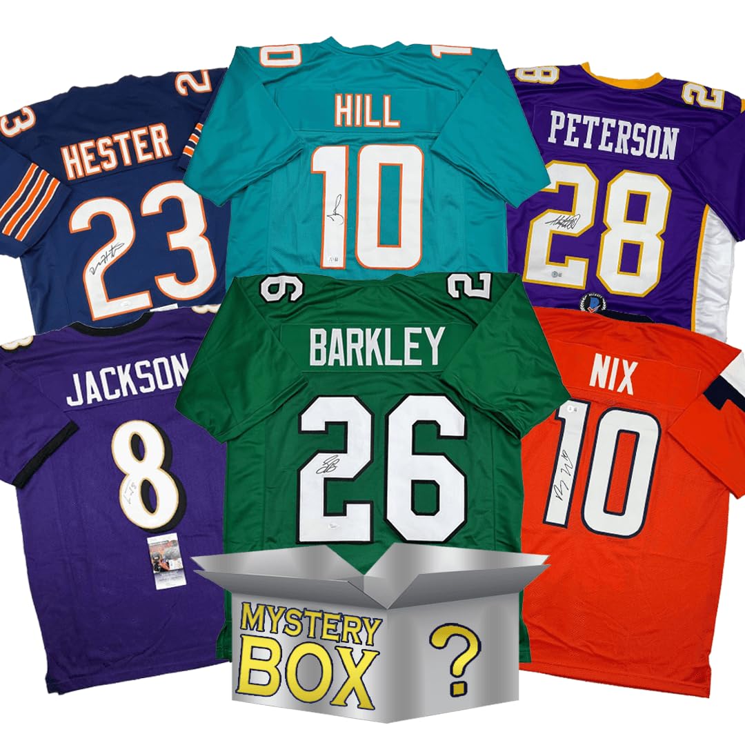 Autographed/Signed Football SILVER Series 4 Jersey Mystery Box with PSA JSA or B