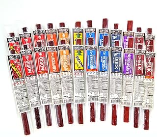 Hunter’s Reserve “Wild Pack” Meat Sticks, 24 Piece Variety Pack Of Wild Game Flavors, Nitrite & Gluten Free