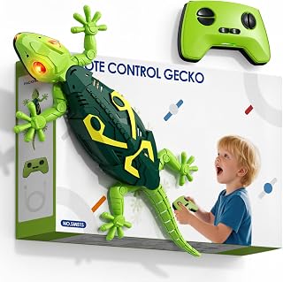 HYES Wall Crawler Gecko, Remote Control Robot Toys, Rechargeable RC Toy | Realistic Wall Crawling, RC Animals Toy Halloween Birthday Gifts for Boys Girls 3-5 4-8