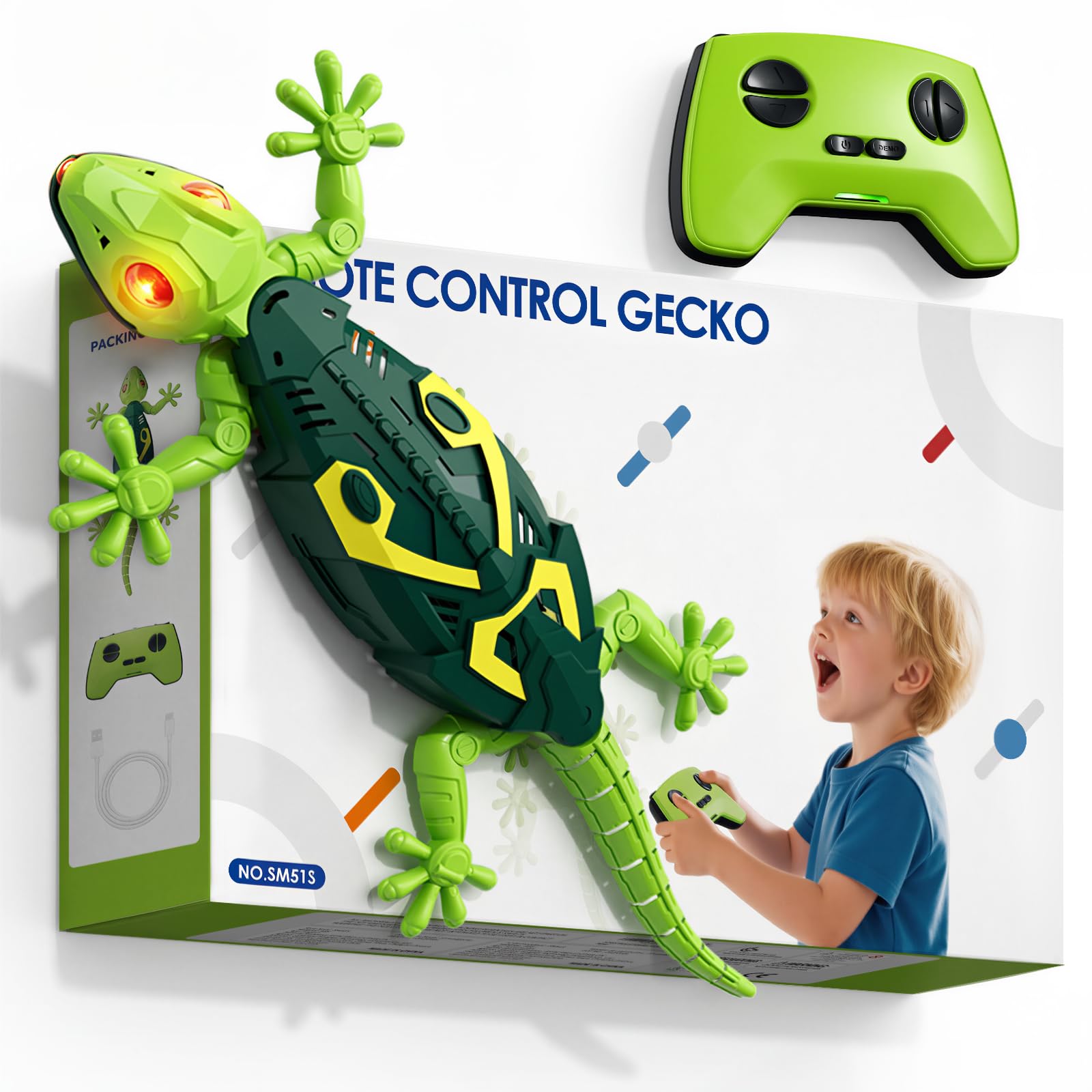 HYES Wall Crawler Gecko, Remote Control Robot Toys, Rechargeable RC Toy | Realis