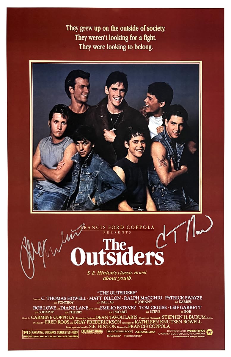 Ralph Macchio & C. Thomas Howell Autographed 'The Outsiders' 11x17 Mini Movie Po