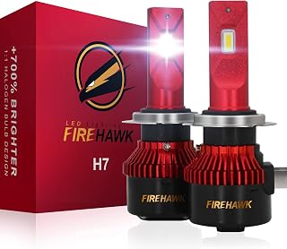 Firehawk 2026 New H7 LED Headlight Bulbs 50000LM Japanese Chips, 700% Brighter, 6000K Cool White, All-in-One Wireless Halogen Replacement Conversion Kit, Pack of 2