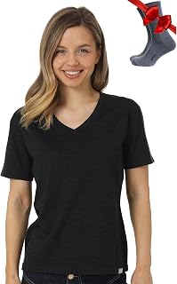 Merino.tech Women's Merino Wool Thermal Short Sleeve T-Shirt + Socks