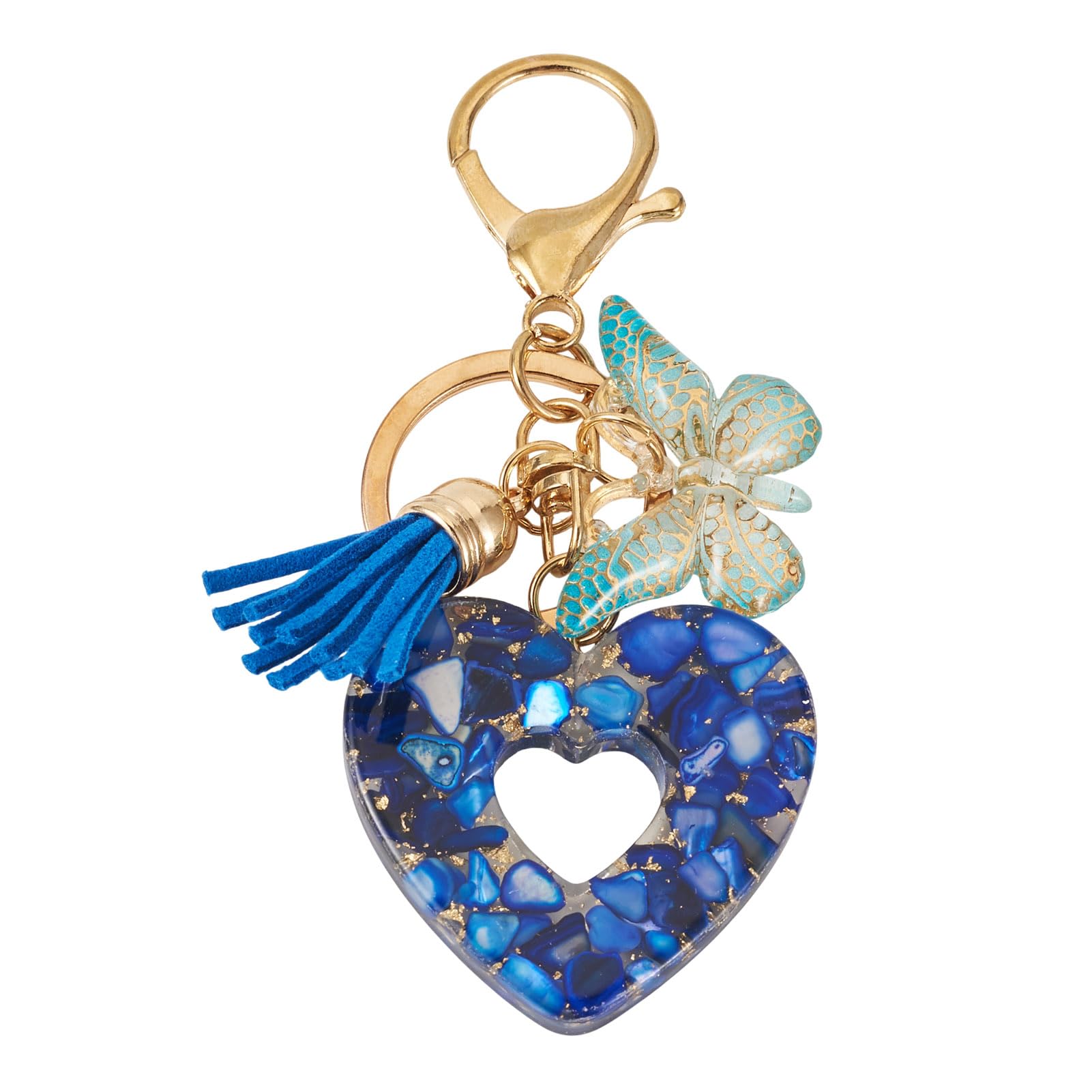 Heart Keychain Butt Fly Heart Keychain Resin Keychain Tassel Pendant Keychain fo