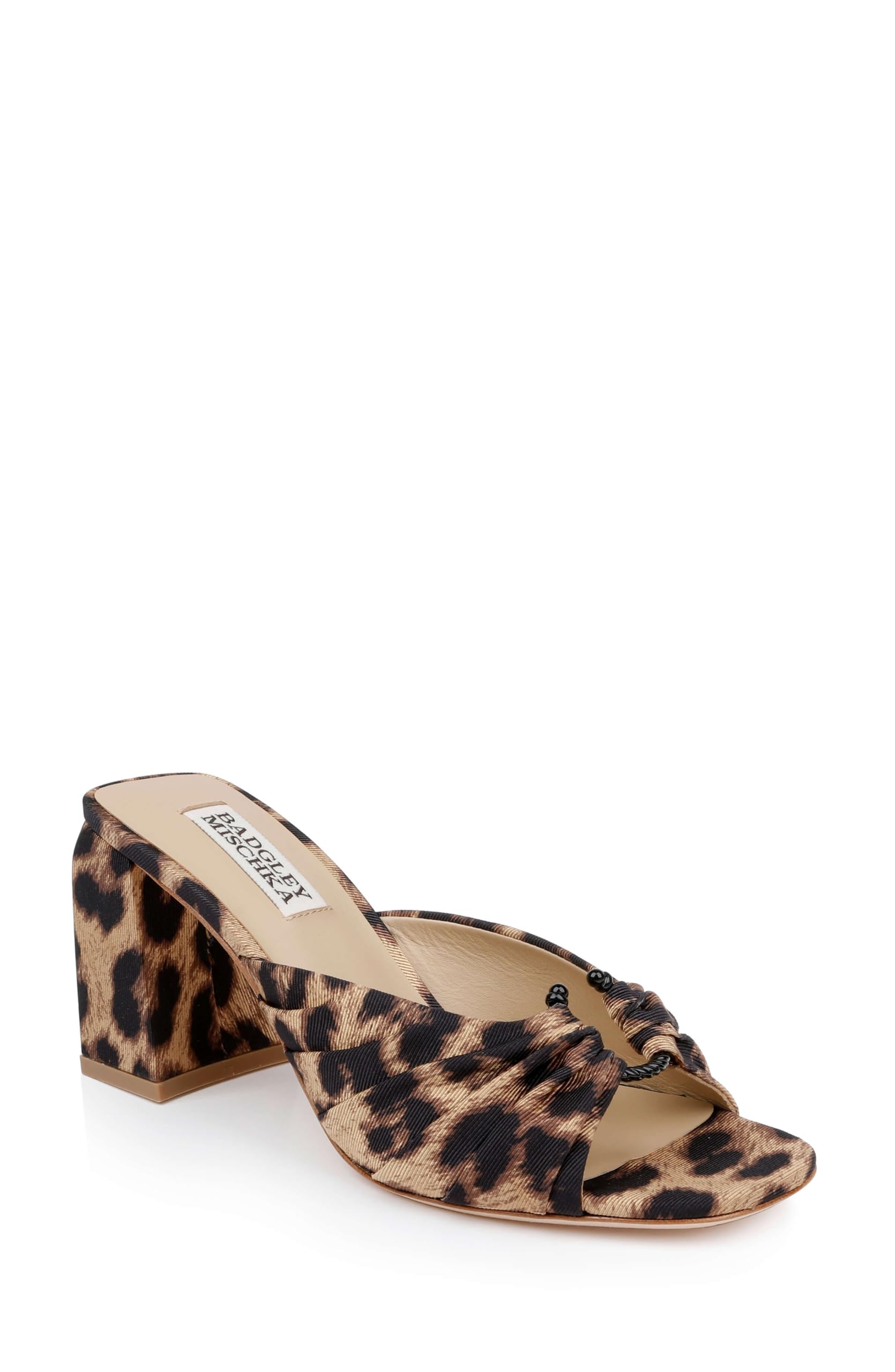 Badgley Mischka Women's Vayla Ruched Block Heel Mule Sandal