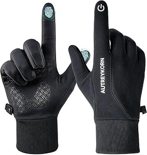 AUTERYKORN Thermal Cycling Gloves for Men Women Touchscreen Waterproof Windproof Anti-Slip Cycling Running Outdoor Ski Gloves