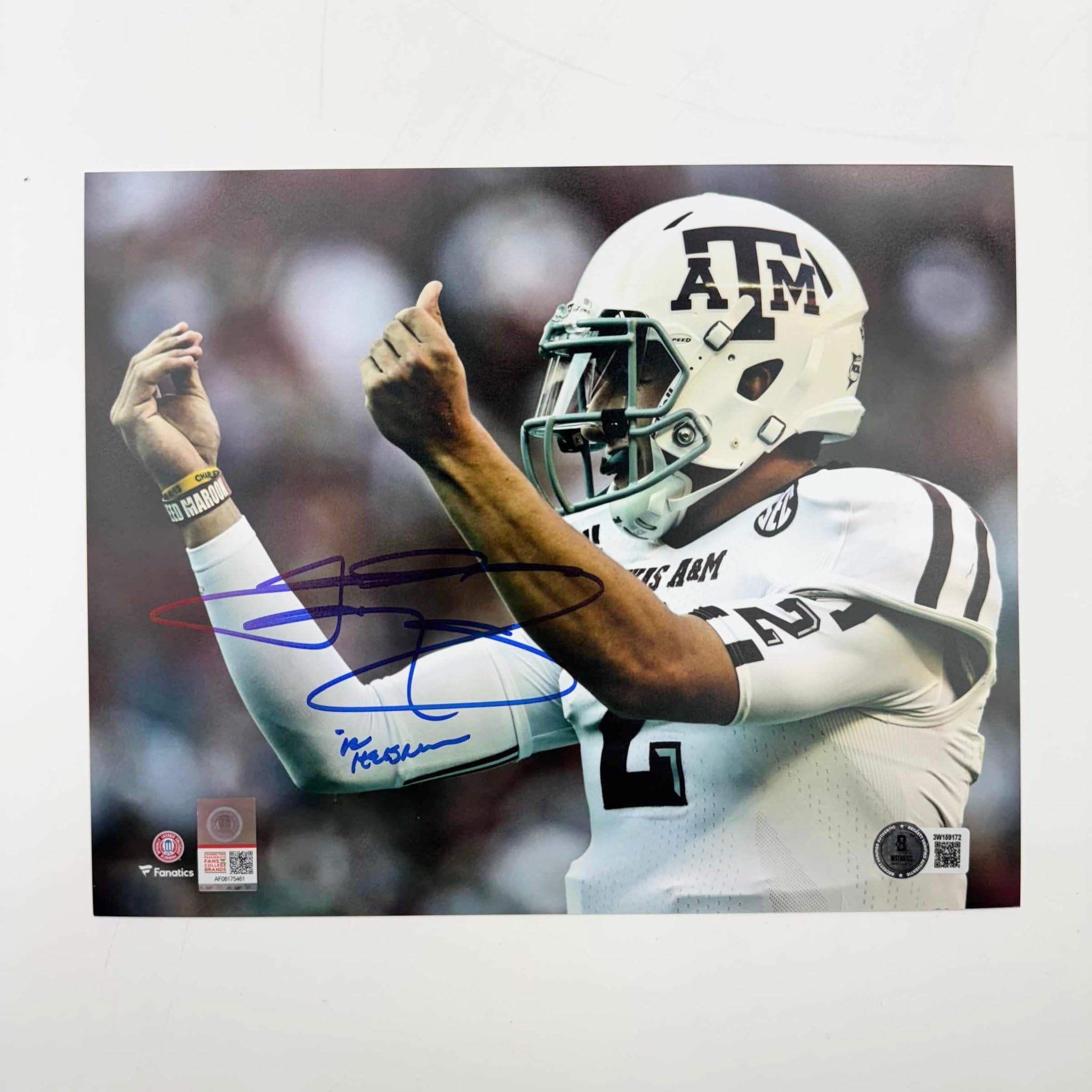 Autographed/Signed Johnny Manziel Money Sign Texas A&M Aggies 8x10 College Footb