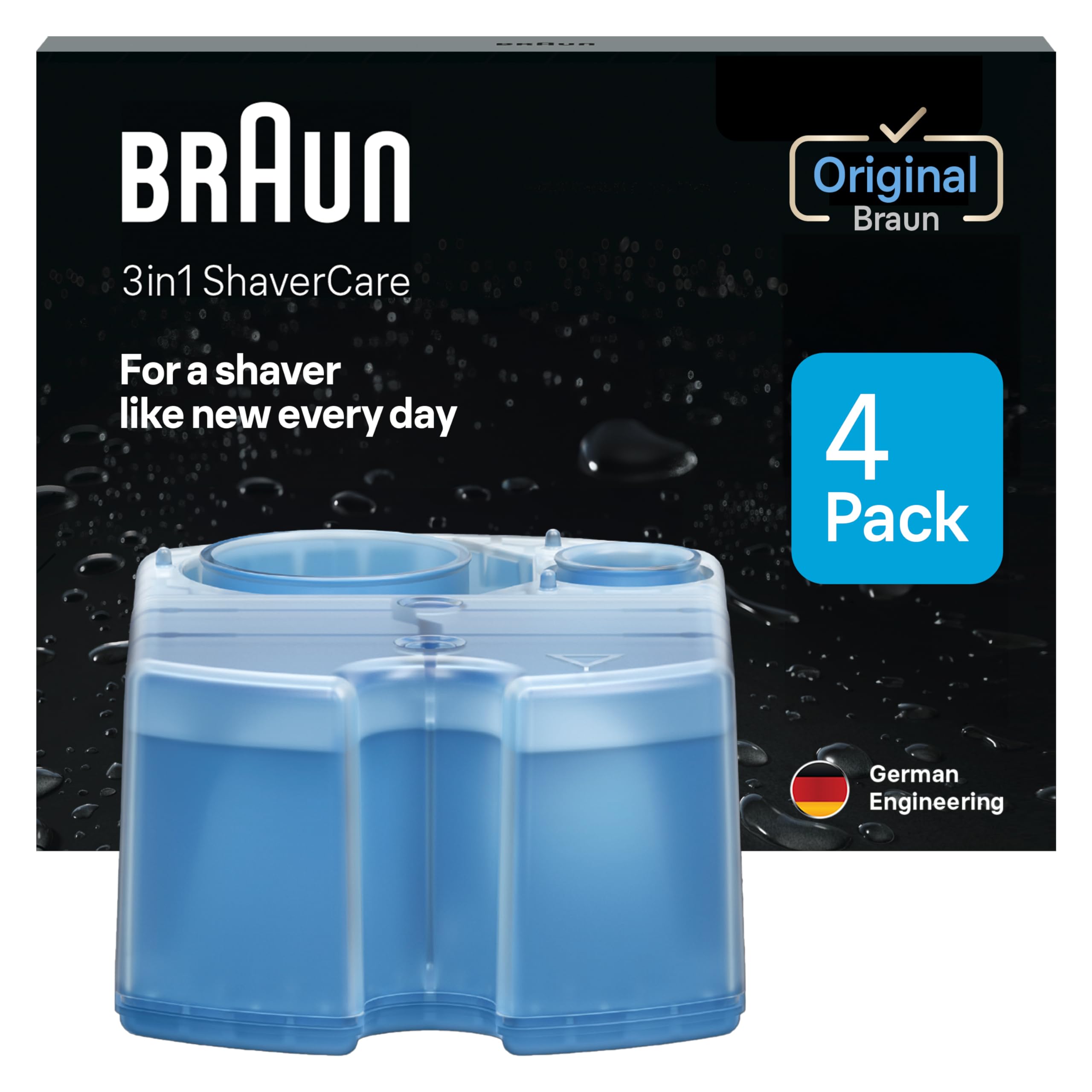 Braun Clean & Renew Refill Cartridges CCR, Replacement Shaver Cleaner Liquid Sol