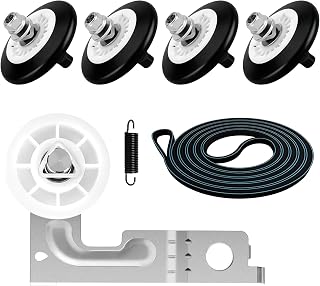 Upgraded Dryer Repair Kit Fits for LG Kenmore Dryers includes 4581EL2002C Dryer Drum Roller 4400EL2001A Dryer Belt 4561EL3002A Dryer Idler Pulley with Spring