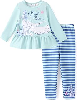 Disney Princess Baby Girl Dress Long Sleeve Shirt and Leggings 2 Pieces Girls Clothing Girl Set Autumn Pullover Dailywear