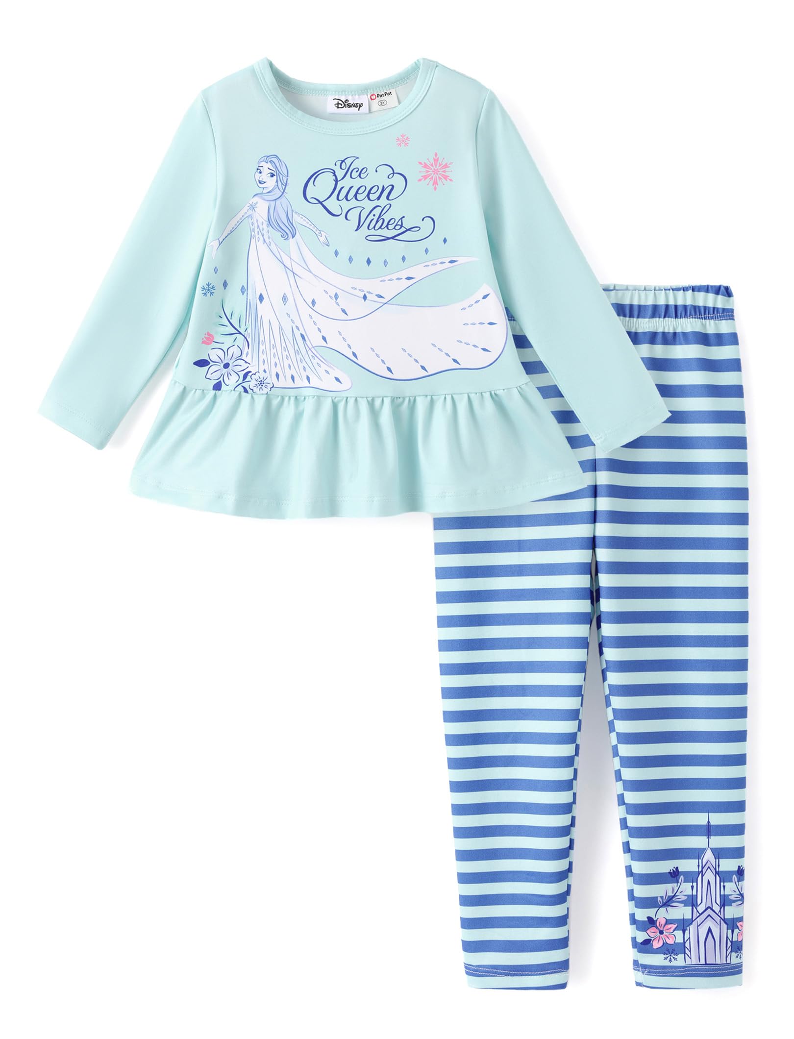Disney Princess Baby Girl Dress Long Sleeve Shirt and Leggings 2 Pieces Girls Cl