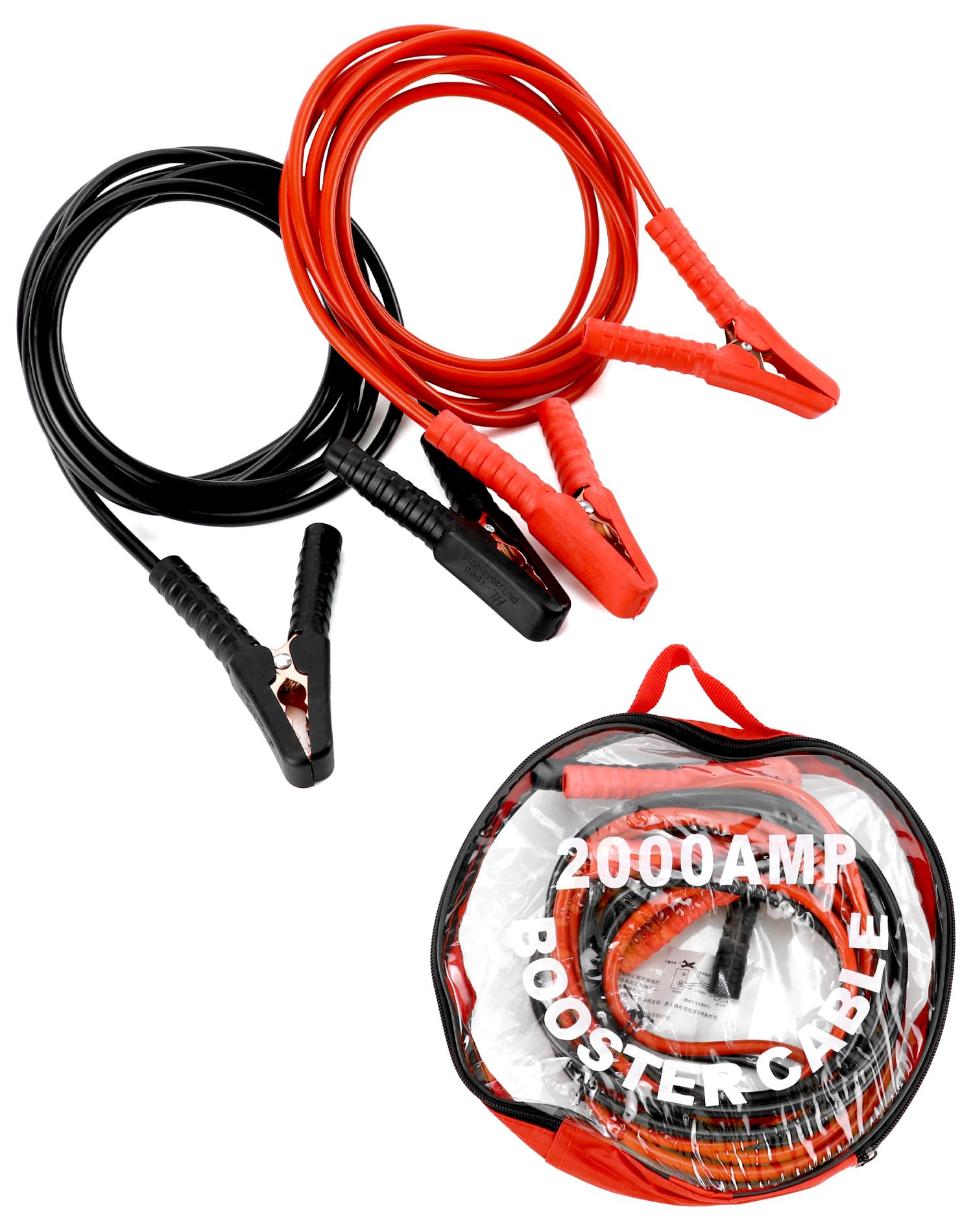 QWORK® 4 Meters 2000amp Heavy Duty Battery Jump Leads Booster Cables with Storag