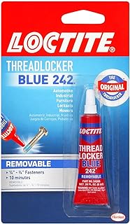 Loctite Threadlocker Blue 242 - Removable Thread Lock Glue for Nuts, Bolts, & Fasteners, Medium Strength Screw Glue to Prevent Loosening & Corrosion - 6 ml, 1 Pack