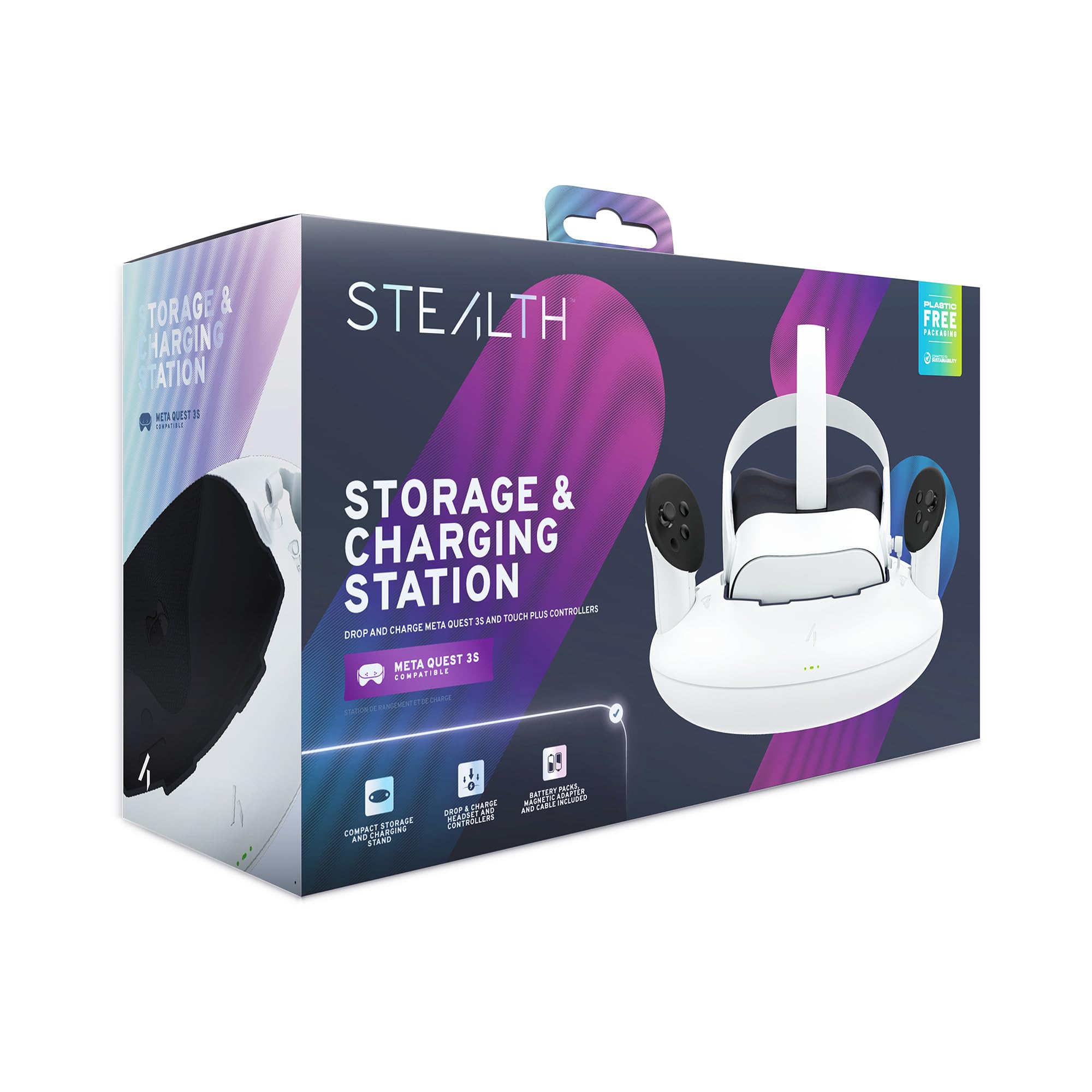 STEALTH Storage & Charge Station Compatible with Quest 3S Virtual Reality Headse