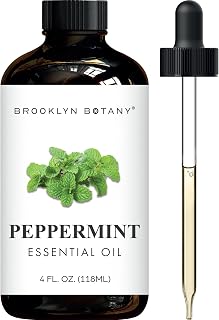 Brooklyn Botany Peppermint Essential Oil - Huge 118 ml | Steam Distilled, Premium Grade Oil with Dropper, for Aromatherapy, Diffuser and Massage