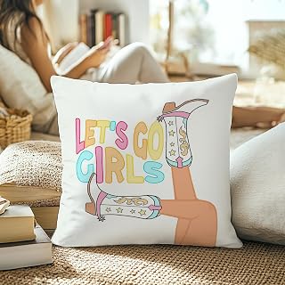 Western Cowgirl Pillowcase 18x18, Cowgirl Room Decor, Western Boots Preppy Throw Pillow Cover for Girls Bedroom, Dorm, Apartment Decor