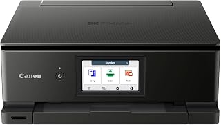 Canon PIXMA TS8750 Wireless All-in-One Inkjet Printer, AirPrint Photo | All-in-one scan, copy and wireless print; 6 individual ink tanks, auto duplex, borderless photos, direct disc printing