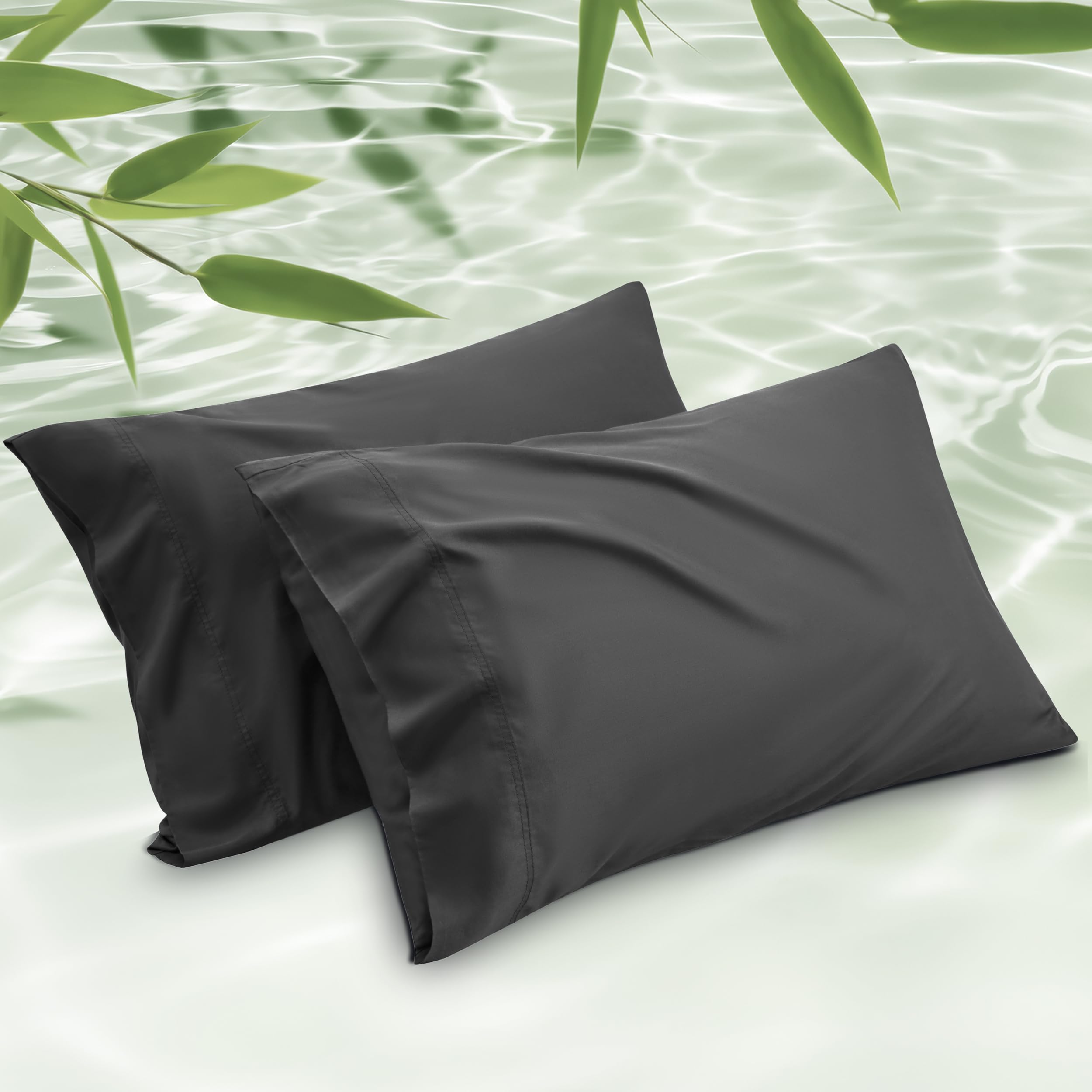 Bedsure Cooling Pillow Cases Pillow Covers King 2 Pack Rayon from Bamboo