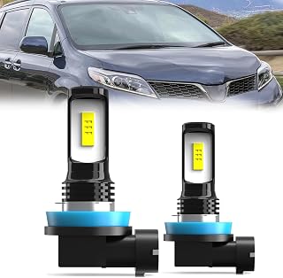 LED Fog Lights Compatible With Toyota Sienna 2011-2020,H11 LED Fog Light Bulb,6500K White,Plug and Play,Pack of 2