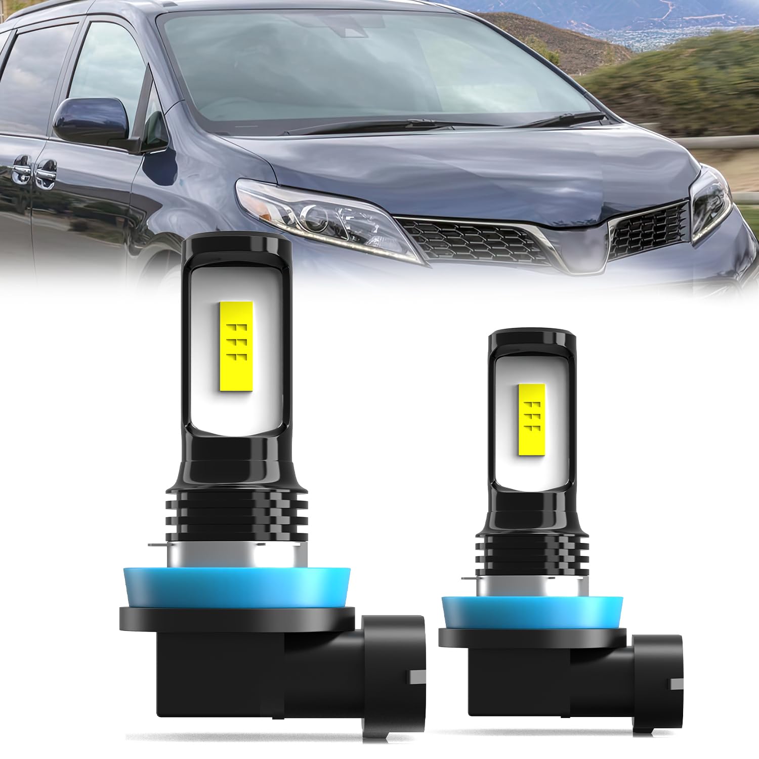 LED Fog Lights Compatible With Toyota Sienna 2011-2020,H11 LED Fog Light Bulb,65