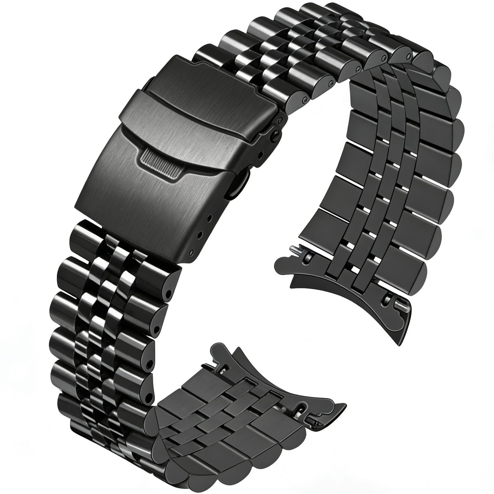Juntan Stainless Steel Watch Strap with Curved Ends 20mm 22mm 23mm 24mm Flexible
