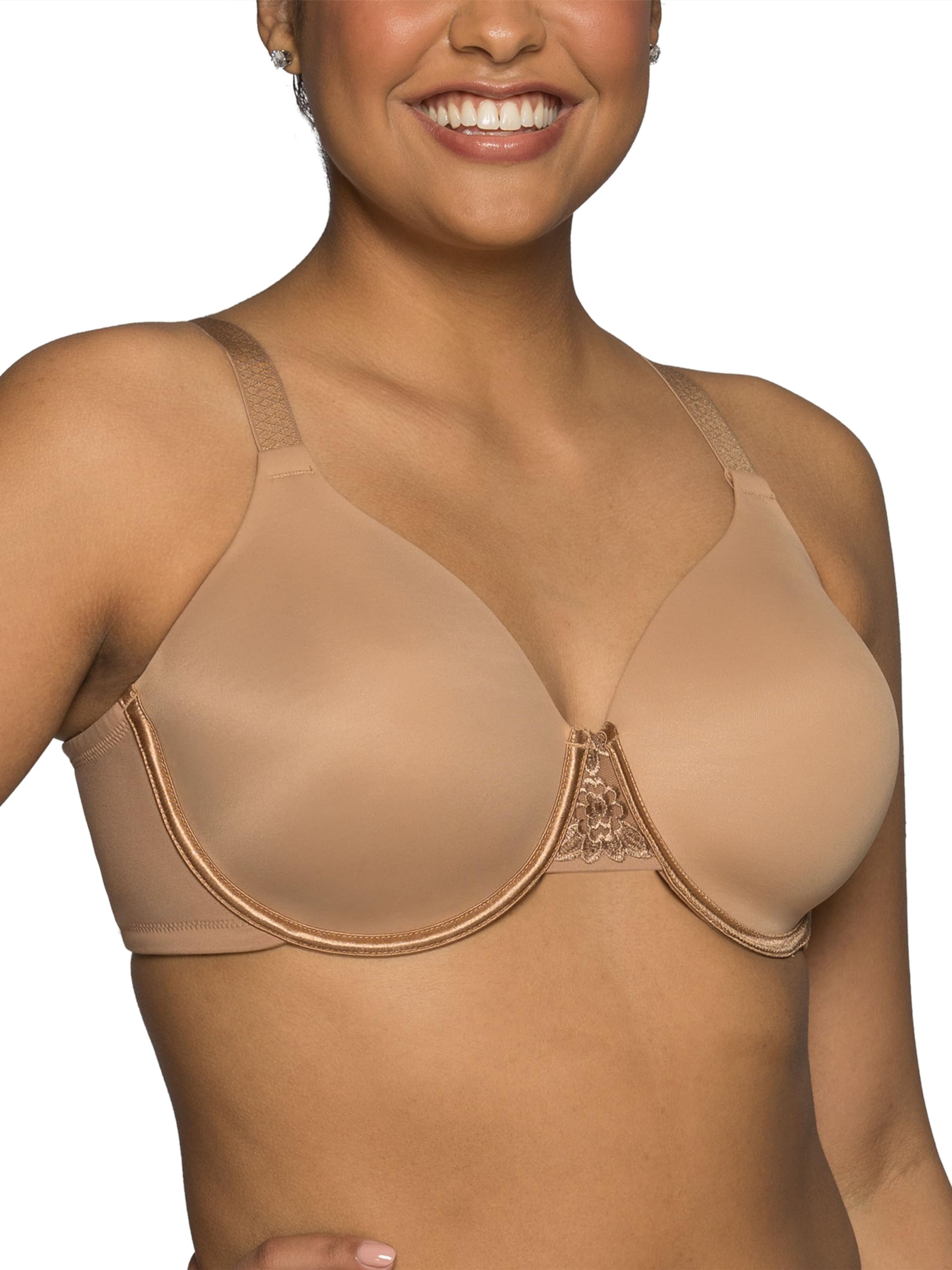 Vanity Fair Women's Full Figure Beauty Back Smoothing Bra, 4 Way Stretch Fabric,