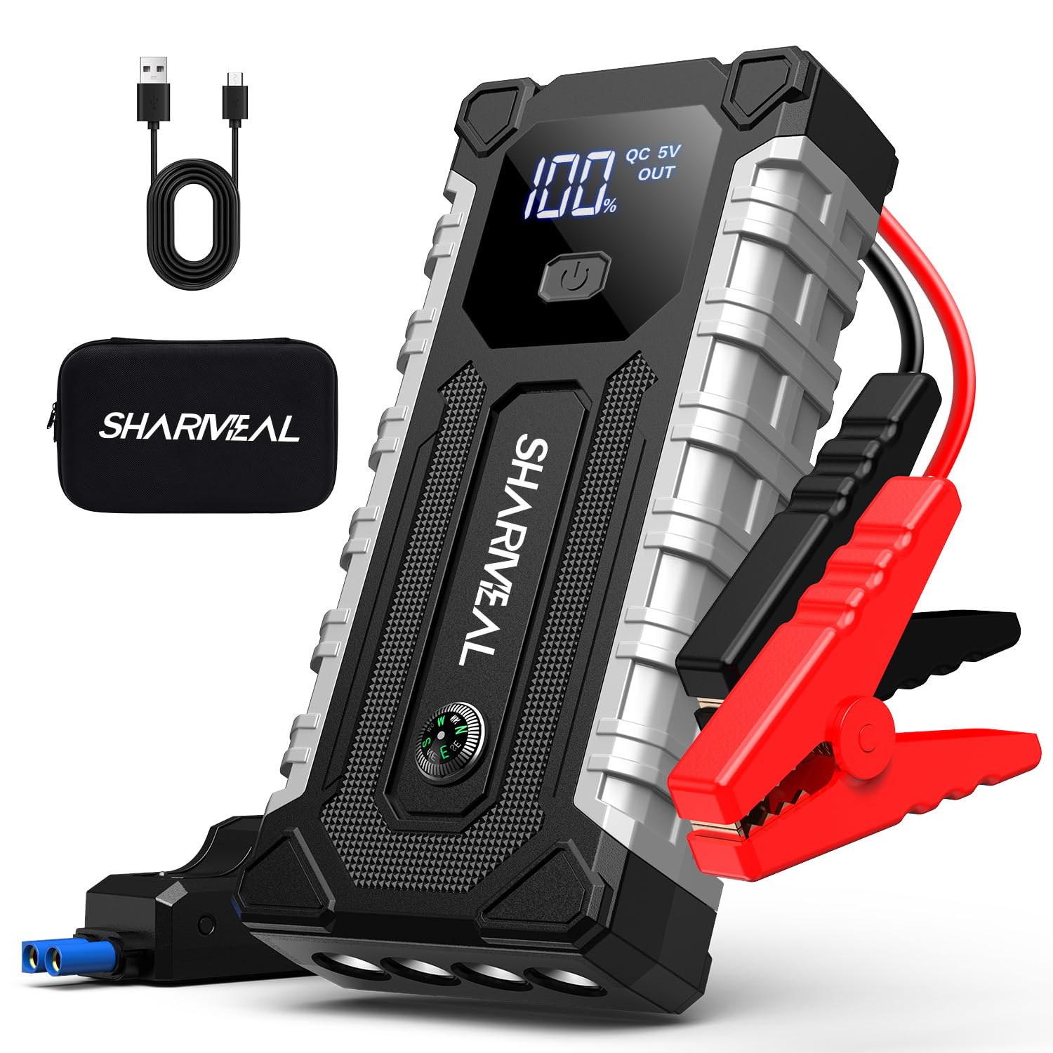 Sharmeal Car Jump Starter 7000A, Jump Starter Battery Pack for All Gas and 12.0L