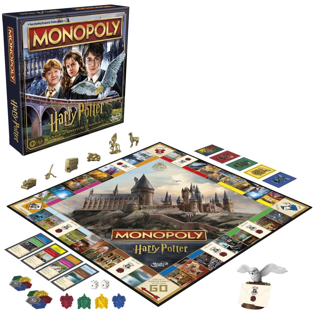 Monopoly Harry Potter Edition Board Game for Kids 8+, Strategy Family Game with 